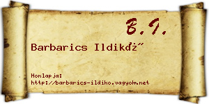 Barbarics Ildikó névjegykártya