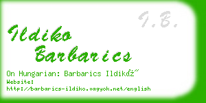 ildiko barbarics business card